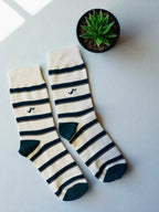 Doggy Striped Cotton Crew Socks
