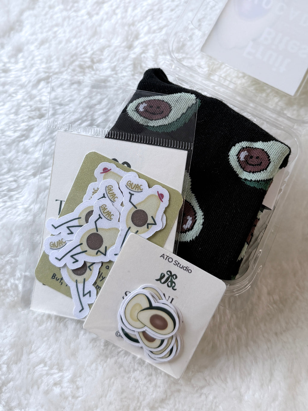 Avocado Socks and Sticker Gift Set