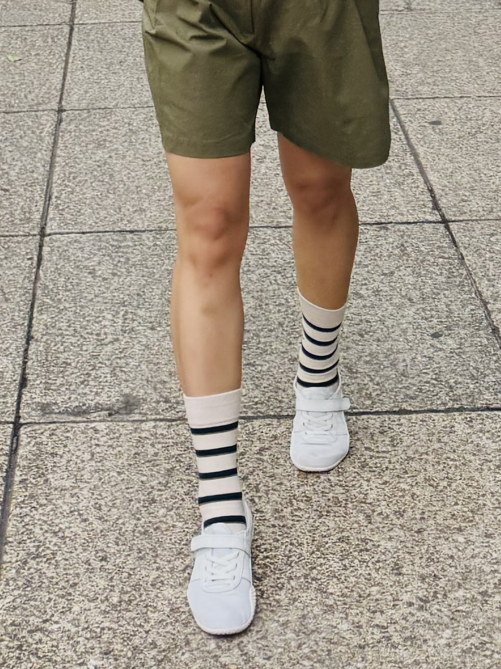 Doggy Striped Cotton Crew Socks