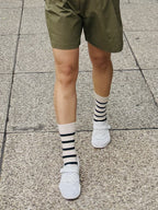 Doggy Striped Cotton Crew Socks