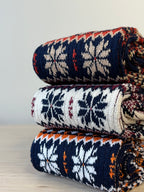 Nordic Snowflake Premium Cotton Crew Socks