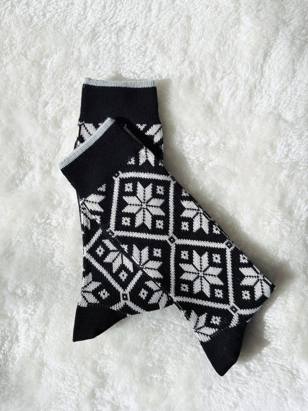 Hiking, Camping, Winter - Snowflake Pattern