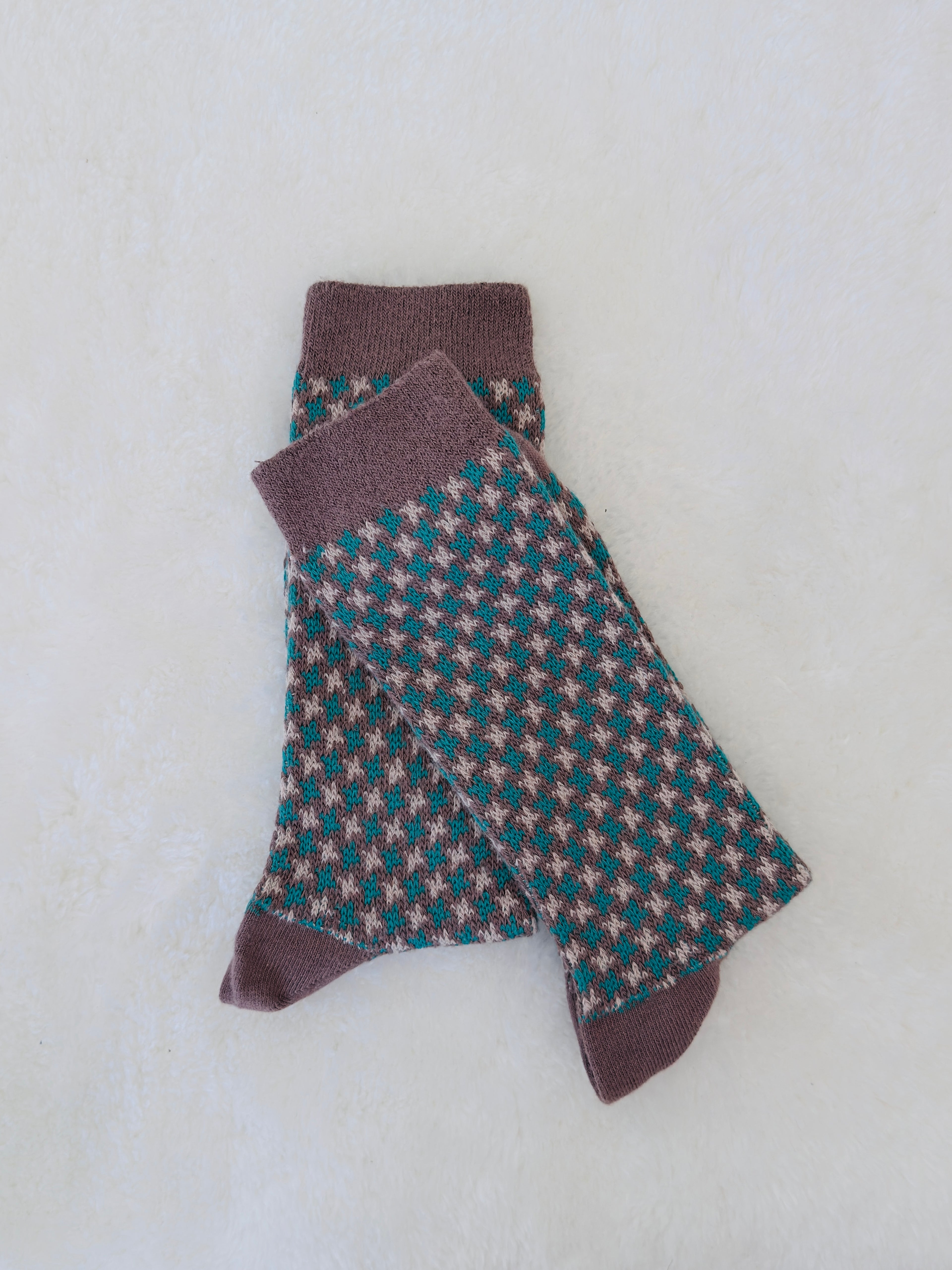 Jacquard Patterns Crew Socks