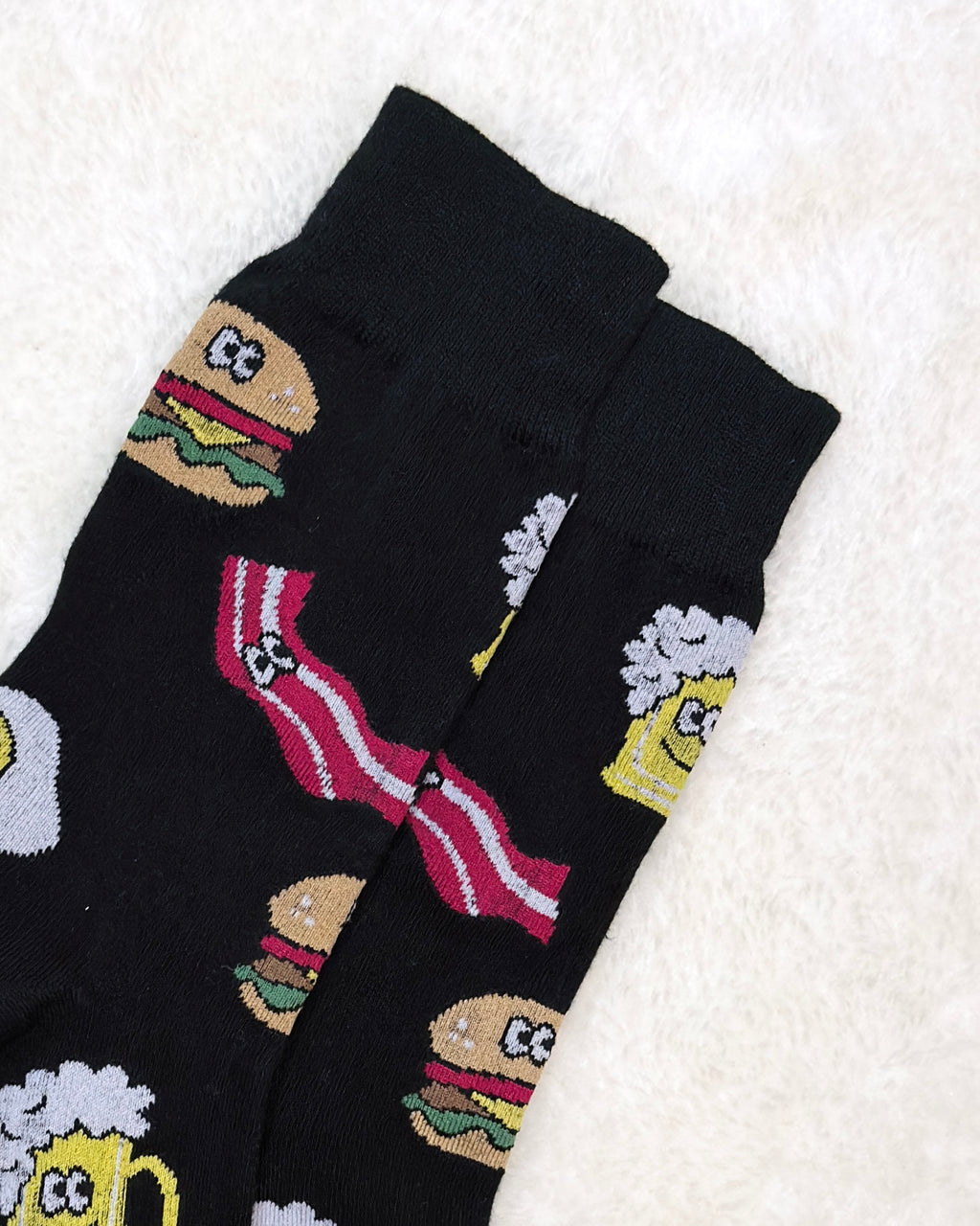Funny Food Crew Socks | Burger Bacon Egg