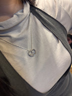 Sterling Silver Pretzel Necklace | Rhodium Finish | 925