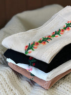 Women's Crew Socks - See Through Mesh Romantic Flower One Size