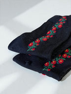 Women's Crew Socks - See Through Mesh Romantic Flower One Size