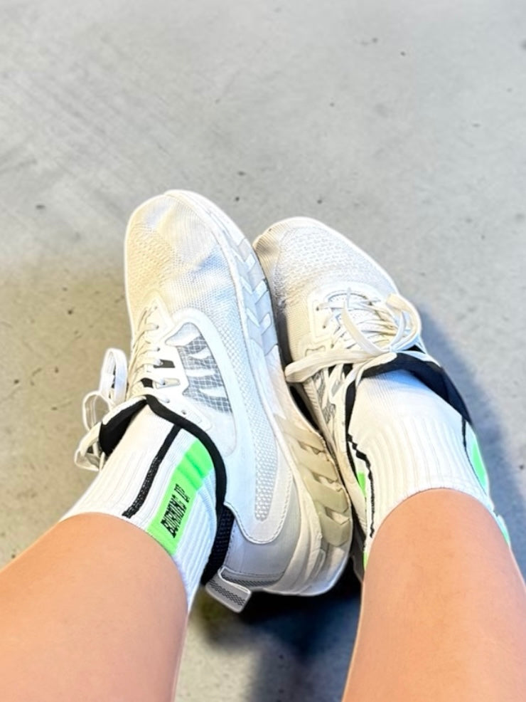 Burning Up Striped White Cotton Socks