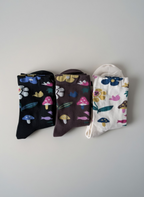 Autumn Floral Cotton Crew Socks