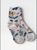 Autumn Floral Cotton Crew Socks