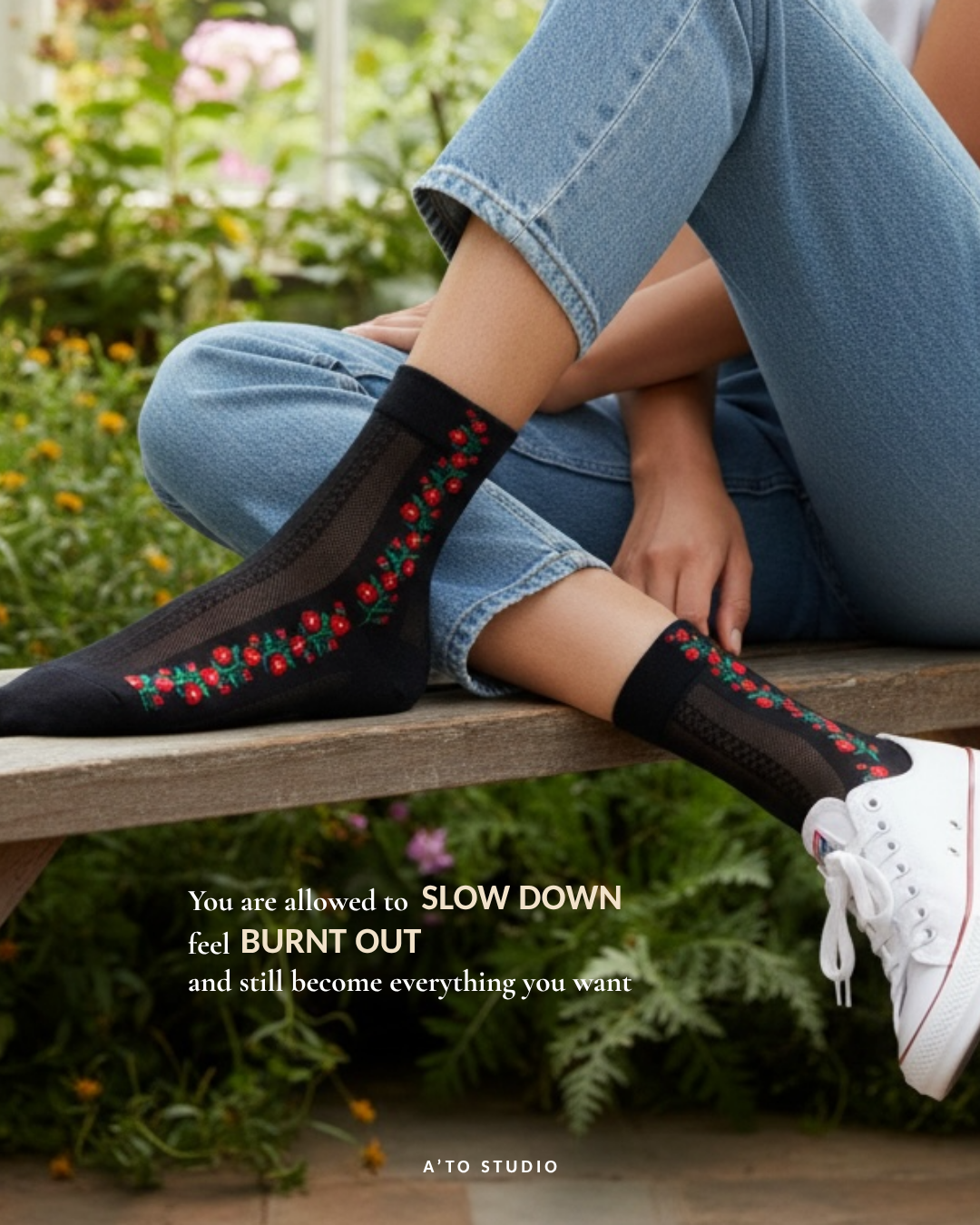 Floral Sheer Socks, 4 colours