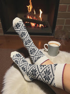 Hiking, Camping, Winter - Snowflake Pattern